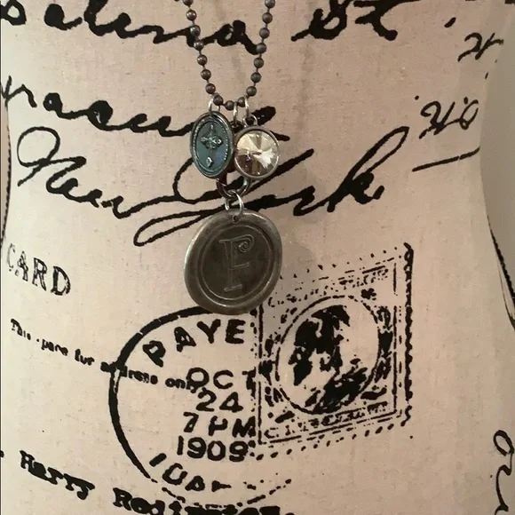 Stamped Letter “F” Necklace - Picture 2 of 8